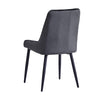 Pair of Faux Leather Velvet Dining Chiars Padded Seat Metal Legs Kitchen Chair