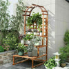 3 Tier Large Wooden Garden Plant Stand with Arch Lattice Trellis Climbing Plants