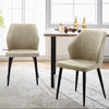 2/4/6pcs Dining Chairs Set Faux Leather Seat Back Metal Legs Kitchen Chair