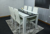 Dining Table Set and 6 4 black white Leather chairs kitchen table set of 4 or 6