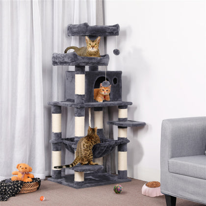 150cm Large Cat Tree Tower Tall Cat Scratching Post for Indoor Cats and Kittens