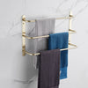 THREE Stagger Layers Towel Rack Luxury Brushed Gold 304 Stainless Steel