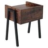 Vintage Brown Wood Effect Bedside Table Cabinet Nightstand Lamp Table Bedroom