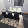 Dining Table Set and 6 4 black white Leather chairs kitchen table set of 4 or 6