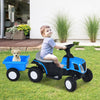 Kids Ride on Tractor and Trailer 6V Battery Powered Electric Toy Car Light Music