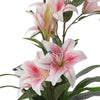 3FT Artificial Pink Lily Decorative Plant with Pot Large Flowers Indoor Outdoor