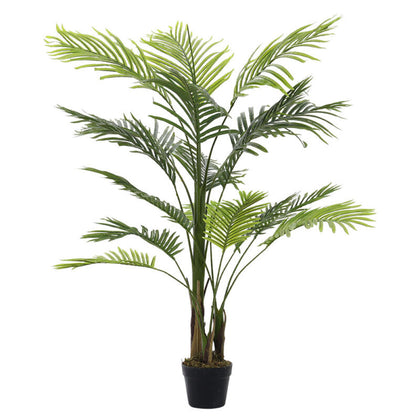 Realistic Faux Palm Tree Topiary Green Potted Home & Office Tropical Plant Decor