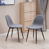 2x Barstools Fabric Padded Metal Legs Footrest Bar Stools Pub Salon Chairs Grey