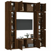 8 Piece TV Cabinet Set Brown Oak Engineered Wood D4O4