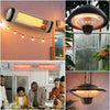 Wall-Mounted/Hanging Electric Patio Heater Infrared Garden Outdoor Heat Settings