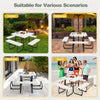 8 person Square Picnic Table Bench SetOutdoor Circular Picnic Table W/4 Benches