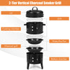 3-in-1 Charcoal BBQ Grill Cambo Portable Vertical Charcoal Smoker Camping Picnic