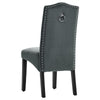 2/4x Grey Dining Chairs Kitchen Seat High Back Velvet Upholstered Knocker Back