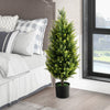 90CM Artificial Cedar Tree Fake Cypress Tree w/ Pot Greeny Faux Potted Plants
