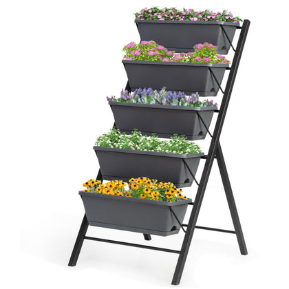 5-Tier Raised Garden Bed 113CM Vertical Flowers Vegetable Planter Box Decoration