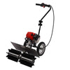 43cc Gas Power Hand Held Walk Behind Sweeper Broom Cleaning Driveway Turf Grass