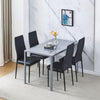 Modern Set of 4 Faux Leather Dining Chair Padded Seat Kitchen Dinning Room Black