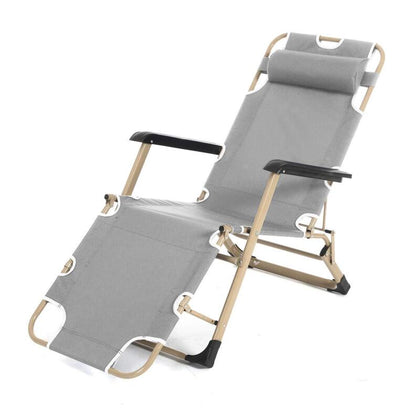 Premium Patio Lounge Chair Portable Folding Chairs with Adjustable Pillow
