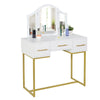 Vanity Dressing Table Makeup Desk with Mirror Drawers Bedroom Furniture White