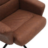 Tan Leather Swivel Chair Recliner Sofa Wingback Armchair Leisure Sofa with Stool