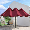 4.6M Cantilever Parasol Garden Banana Sun Umbrella Manual Rocker Shade Canopy UK