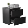 2 Drawers Black Bedside Cabinet Storage Nightstand Bedroom Chest Of Drawers