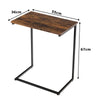 Industrial Laptop Side Table C-Shaped Sofa End Table Snack Table W/Metal Frame