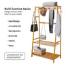 Wooden Clothes Rail Suits Shirts Trousers Hats Hanging Garment Rack w/Shoe Shelf