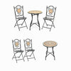 1/2/3PCS Mosaic Bistro Set Outdoor Metal Frame Garden Table & 2 Folding Chair