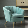 Velvet Armchair Shell Lotus Oyster Back Sofa Metal Gold Leg Chair Lounge Bedroom