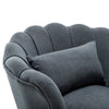 Upholstered Matte Velvet Armchair Lounge Scalloped Oyster Lotus Lounge Tub Chair