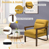 Modern Accent Chair Fabric Armchair w/ Rubber Wood Legs Rear Steel Bracket