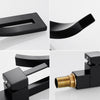 Modern Black Bathroom Taps Basin Sink Mono Mixer Chrome Cloakroom Tap 2 Hoses ++