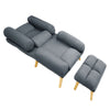 Fabric Grey Orthopedic Modern Recliner Armchair Sofabed Sleeper Chair with Stool