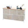 5 Drawers Chest of Drawers Cabinet Fabric Storage Room Spacing Organizers