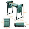 Folding Garden Kneeling Stool Portable Padded Kneeler and Seat W/ 2 Tool Pouches