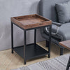 2Tier Wood&Metal Side End Table Nightstand Furniture Living Room Bedroom Storage