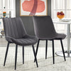 Set of 2 Dining Chairs Velvet Padded Seat Metal Leg Kitchen Chairs Multicolor