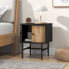 Bedside Table Wooden Nightstand Modern End Table Storage Cabinet W/Sliding Door