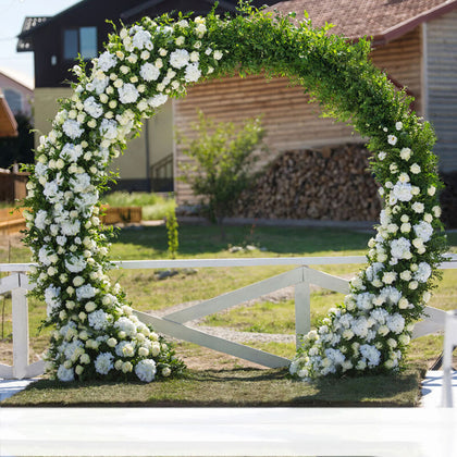 2.4M Large Moon Gate Wedding Party Walk Through Flowers Arch Frame Standing Base