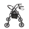 New Folding Rollator Disablity Aid Mobility Walker 4 Wheels with Seat Black