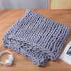 Chunky Chenille Knitted Blanket Sofa Bed Chair Throw Pillow Soft Hand-woven Pads
