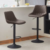 Adjustable Bar Stools Set of 2, Swivel Barstool W/ Footrest Brown