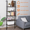 5-Tier Ladder Shelf Bookshelf Wall Mounted Storage Organizer Plant Display Rack