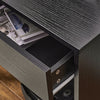 Black Computer Desk 2 Drawer Dressing Table Wooden Furniture Office 100cm - L