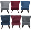 Chesterfield Wing Back Armchair Button Fabric Upholstered Lounge Tub Sofa Chair