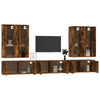 7 Piece TV Cabinet Set Smoked Oak Engineered Wood G1F3