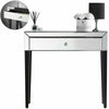 Silver Mirrored Dressing Table 1 Drawer Dresser Desk Vanity Mirrored Finish