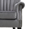 High Back Armchair Lounge Chair Sofa with Studs Nailhead Upholstery Velvet Seat