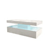Modern High Gloss White Wood Coffee Table for Living Room RGB LED Lights